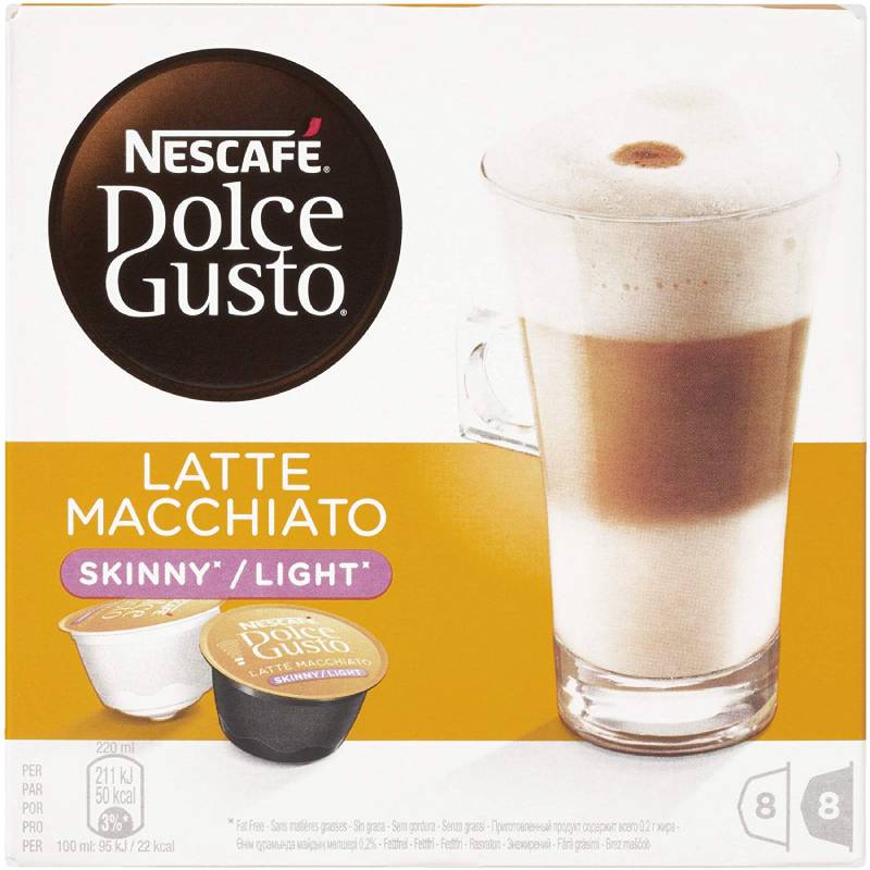 NESCAFE Dolce Gusto Skinny Latte Machiato 16 Capsules, 8 servings (Pack of 3, Total 48 Capsules, 24 servings) 1