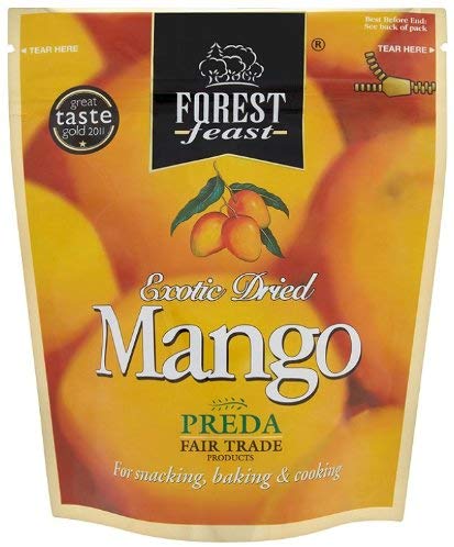 Forest Feast Premium Fruit Doypacks Exotic Dried Mango 130 g (Pack of 4)