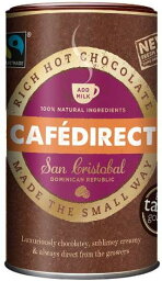Cafedirect、リッチ ホットチョコレートパウダー 2 in 1; 250g (8.81オンス)、ドミニカ共和国、サンクリストバル供給、イギリス製