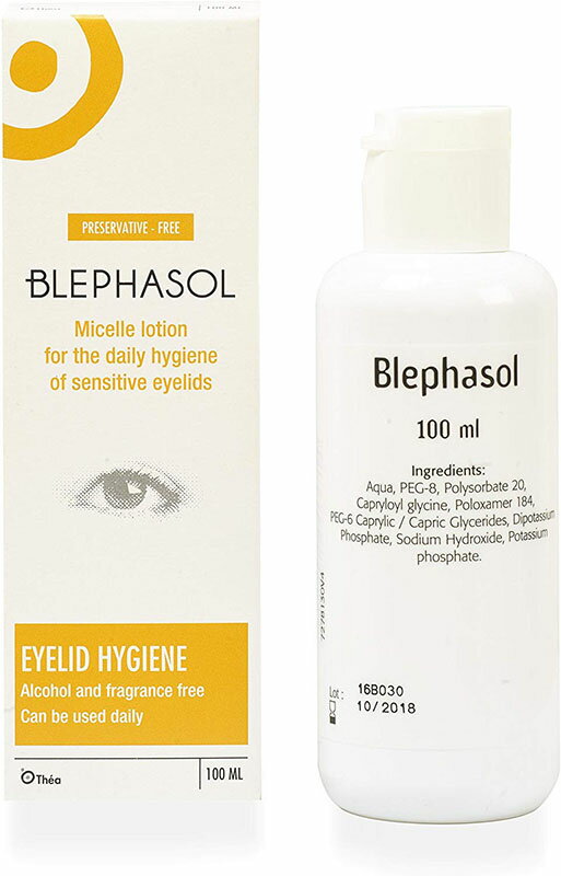 2 x Blephasol 100ml Sensitive Eyelids Eye Lotion ＆ Cotton Pads by Thea