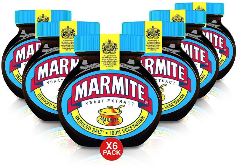 Marmite Reduced Salt Yeast Extract - 250g (6 Pack)　マーマイト減塩タイプ 海外直送 【英国直送品】