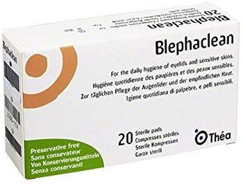 TWELVE PACKS of Blephaclean Preservative Free 20 Sterile Eyelid Wipes by Blephaclean