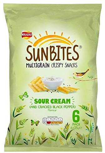 Walkers Sunbites Sour Cream & Black Pepper Multigrain Crisps 6 x 25g - (Walkers) サワークリーム＆黒胡椒マルチグレインクリスプをSunbites 6×25グラム