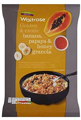 Waitrose Golden & Exotic Banana, Papaya & Honey Oat Crunchy Waitrose 1kg (Pack of 6)