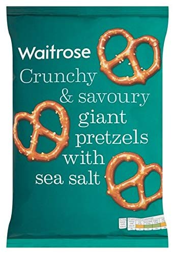 vbcF Waitrose Giant Pretzels with Sea Salt Waitrose 200g (Pack of 2)