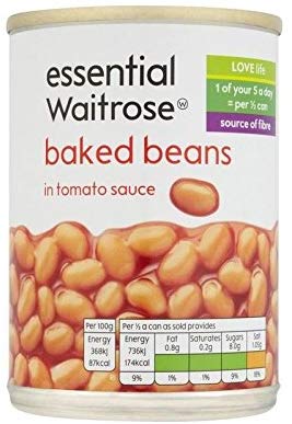Waitrose Baked Beans in Tomato Sauce essential Waitrose 400g