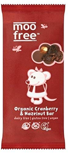 有機クランベリー＆ヘーゼルナッツバー Moo Free Organic Cranberry & Hazelnut Bar 100g [並行輸入品]