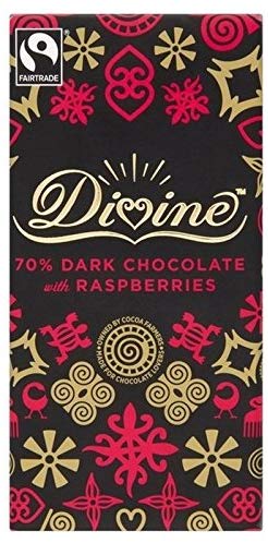 ダークチョコレート ラズベリー入り Divine Dark Chocolate with Raspberry 100g [並行輸入品]