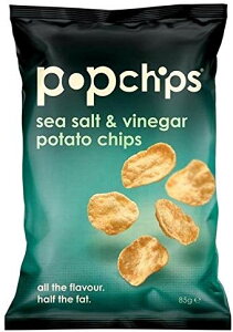 海塩＆ビネガー ポップ ポテトチップス Popchips Sea Salt & Vinegar Popped Potato Crisps 85g [並行輸入品]