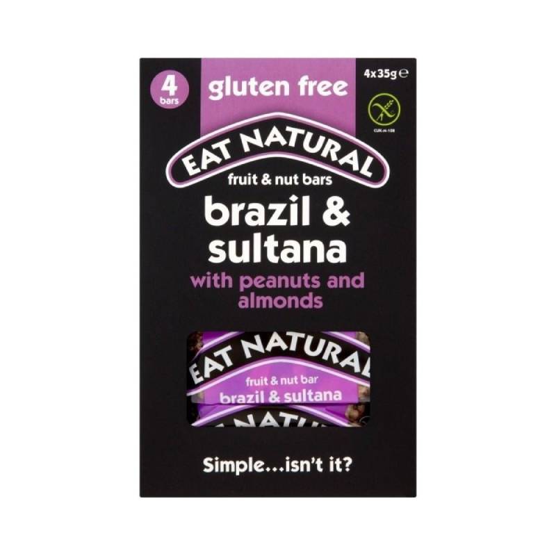 Eat Natural Gluten Free Bars Brazils Sultanas Almonds Peanuts and Hazelnuts (4x35g) Oet[̃o[brazilsT^iA[hs[ibcƃw[[ibci 4X35G j