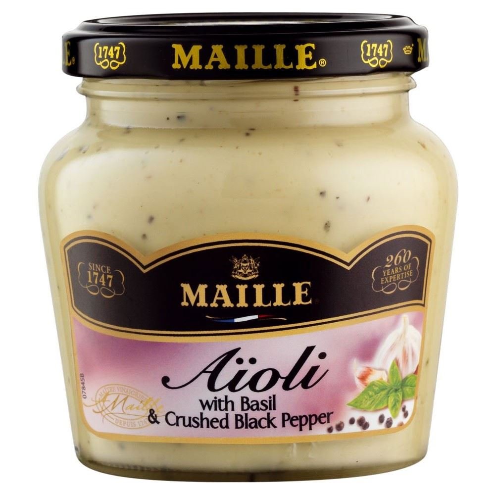 Maille Aioli with Basil & Crushed Black Pepper (200g) }C̃oWACIƍӂubNybp[i 200Oj