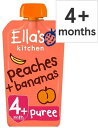 Ellas Kitchen Peaches & Bananas 120g エラズキッチン ピーチ＆バナナ 有機ベビーフード 赤ちゃん 生後4ヶ月から 離乳食 120グラム 100%オーガニック