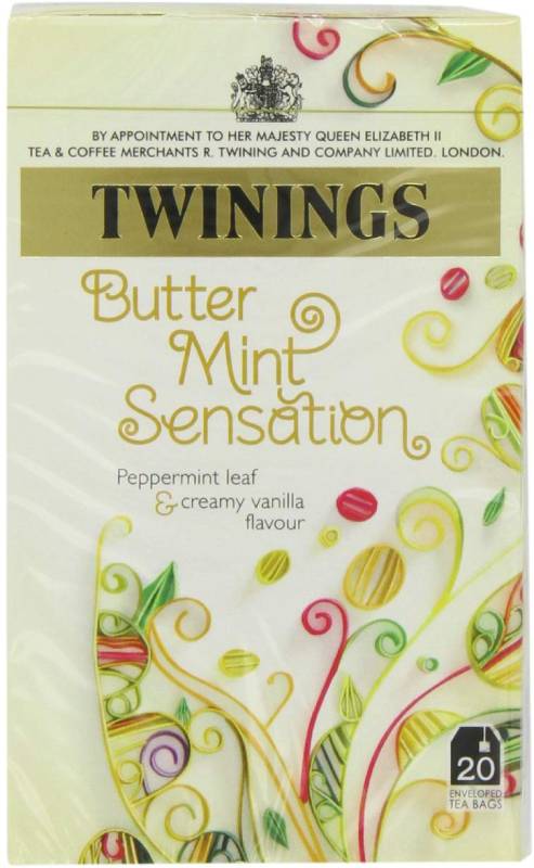 Twinings Buttermint Sensation (Pack of 4) トワイニングハーブティー バターミントティー ノンカフェイン 20袋入り【4箱セット】