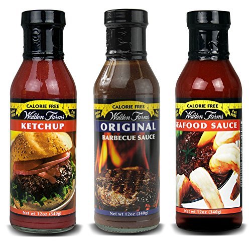 Walden Farms Calorie Free Ketchup Pack of 3 ( Ketchup -Seafood Sauce & Original BBQ Sauce ) ケチャップ ノンカロリー 3本セット