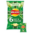 ウォーカーズ ポテトチップス ソルト＆ビネガー味 25gx6袋入り Walkers Salt and Vinegar Crisps (25g x 6 packs) 150g イギリス 海外 スナック菓子 (賞味期限: 製造日より12週間)