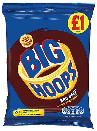 フラフープ スナック菓子 大袋 バーベキュー味 Hula Hoops Big Bag BBQ Beef 1 x 87.4g イギリス スナ..