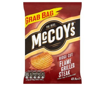 The Real McCoys Ridge Cut Flame Grilled Steak Flavour Potato Crisps (45g x 36) ギザギザ ポテトチップス ステーキ味 イギリス スナック菓子 リアルマッコイ 45g x 36袋