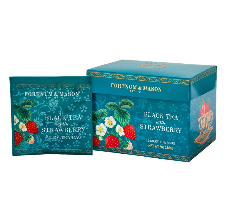 フォートナム・アンド・メイソン 紅茶 フォートナム＆メイソン FORTNUM & MASON Black Tea with Strawberry 15 bags, Silky Tea Bags ストロベリー ブラックティー 紅茶 ストロベリーティー 15ティーバッグ 香りが良い イギリス 国王室御用達【英国直送品】