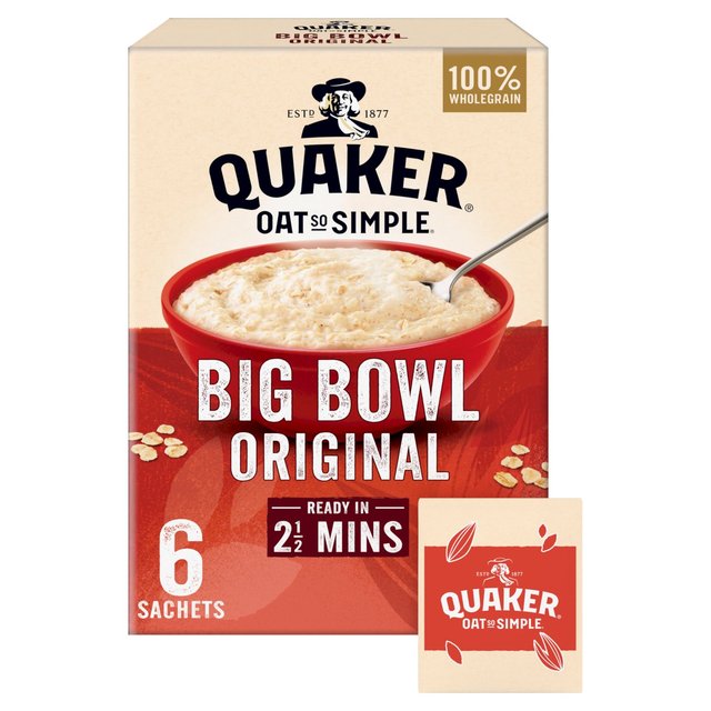 Quaker Oat So Simple Big Bowl Original Porridge 38.5g x 6 per pack Quaker (NG[J[) I[c CX^g rbO{E IWi 