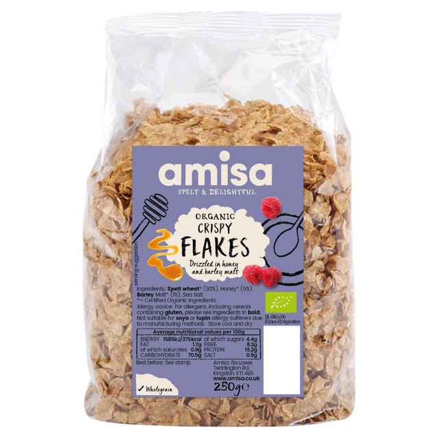 Amisa Organic Crispy Spelt Flakes 250g Amisa オーガニック クリスピー・スペルト・フレーク 250g