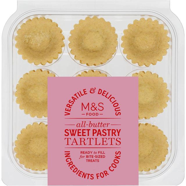 M&S Mini All Butter Sweet Pastry Tartlets 18 per pack M&S ~j I[o^[ XC[gyXg[ ^gbg 18