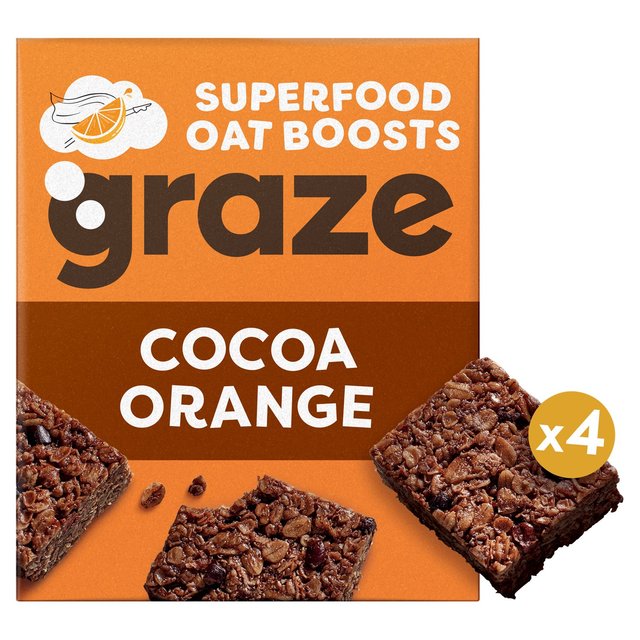 Graze Superfood Oat Bites Cereal Bars Cocoa Orange 4 x 30g Graze Superfood (OCY X[p[t[h) I[goCc VAo[ RRA IW 4 x 30g