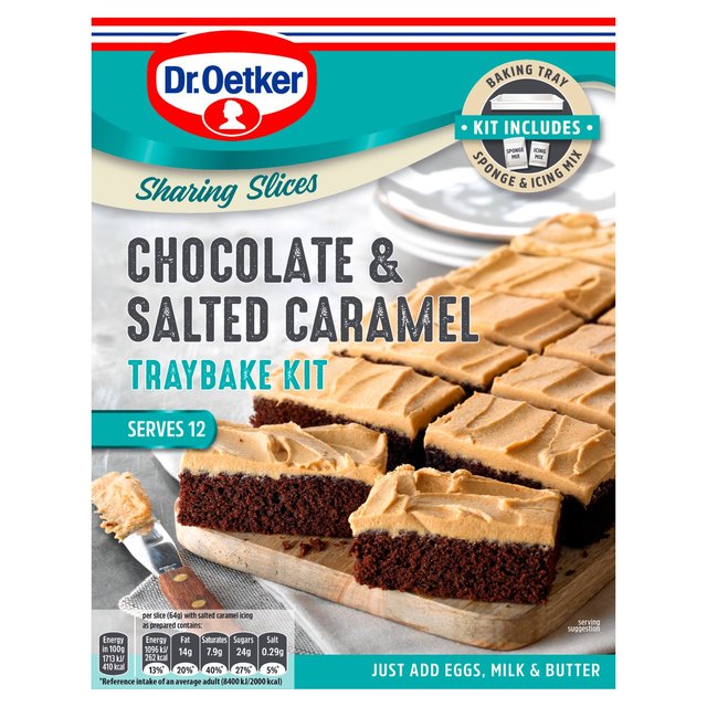 Dr. Oetker Chocolate & Salted Caramel Traybake Kit 425g ドクターオーカー チョコレート＆ソルテッド キャラメル トレイ ベイクキット 425g