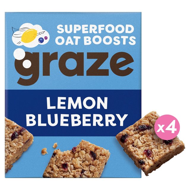 Graze Superfood Oat Bites Cereal Bars Lemon Blueberry 4 x 30g Graze iOCYjX[p[t[h I[goCc VAo[  u[x[