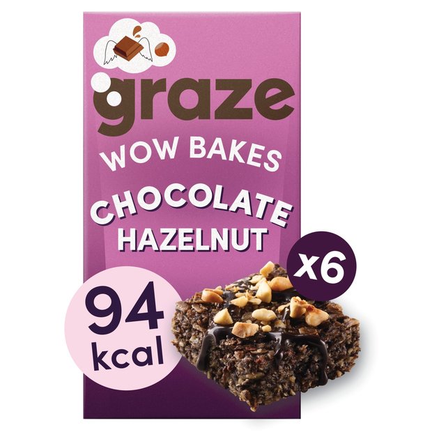 Graze Wow Bakes Chocolate Hazelnut 6 x 20g Graze （グレーズ）チョコレート ワウ ベイク ヘーゼルナッツ 6 x 20g