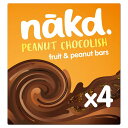 Nakd Peanut Chocolish Fruit, Nut & Cocoa Bars 4 x 35g Nakd （ネイキッド）ピーナッツ　チョコレート　フルーツナッツ＆ココアバー 4 x 35g