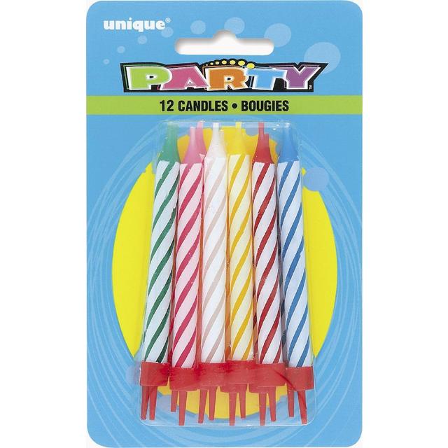 Birthday Candles In Holders 12 per pack バースデーキャンドル（ホルダー付き） 1パック12個入り