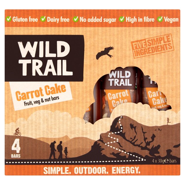 Wild Trail Carrot Cake Fruit, Veg & Nut Bar 4 x 30g ChgC LbgP[L t[cxWibco[ 30g~4{