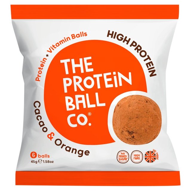 The Protein Ball Co. Cacao & Orange Protein Ball 45g UEveC{[ JJIIW veC{[ 45g