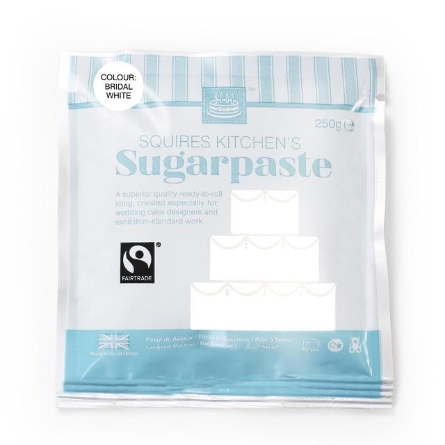 Squires Kitchen White Fairtrade Sugarpaste Ready to Roll Icing 250g スクワイヤーズ キッチン ホワイト フェアトレード シュガーペースト ロールアイシング 250g