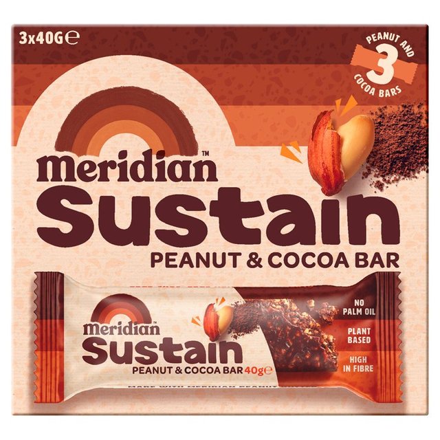 Meridian Peanut & Cocoa Bar Multipack 3 x 40g fBA s[ibcRRA o[ }`pbN 40g~3