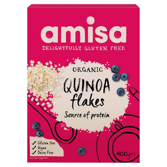 Amisa Organic Gluten Free Quinoa Flakes 400g Amisa オーガニック グルテンフリー キヌア フレーク 400g