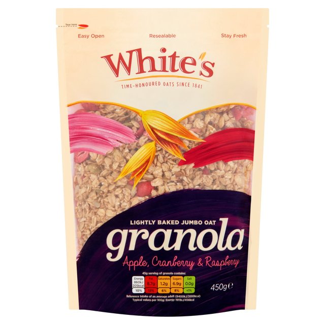 White's Apple, Cranberry & Raspberry Granola 450g White's アップル、クランベリー、ラズベリーグラノーラ 450g