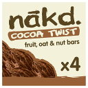 Nakd Cocoa Twist Fruit, Nut & Oat Bars 4 x 30g Nakd ココアツイスト フルーツ＆ナッツ＆オートバー 30g x 4本
