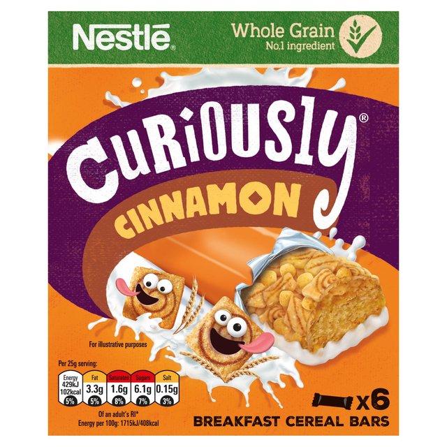 Nestle Curiously Cinnamon Cereal Bar 6 x 25g lX LAXVi VAo[ 6 x 25g