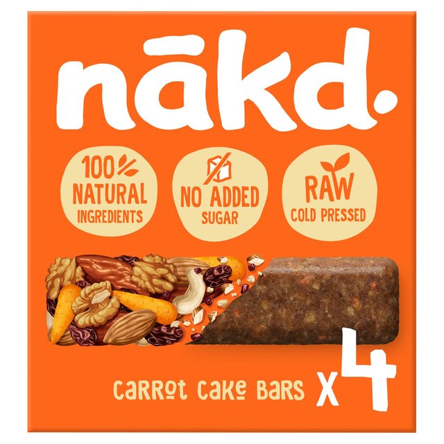 Nakd Carrot Cake Fruit & Nut Bars 4 x 35g Nakd LbgP[L t[cibco[ 35g~4