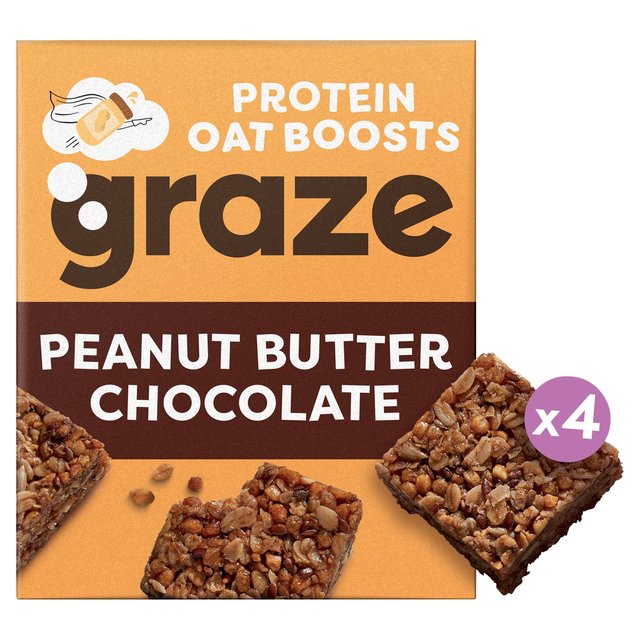 Graze Protein Oat Bites Cereal Bars Peanut Butter 4 x 30g Graze Protein Oat Bites VAo[ s[ibco^[ 30g~4