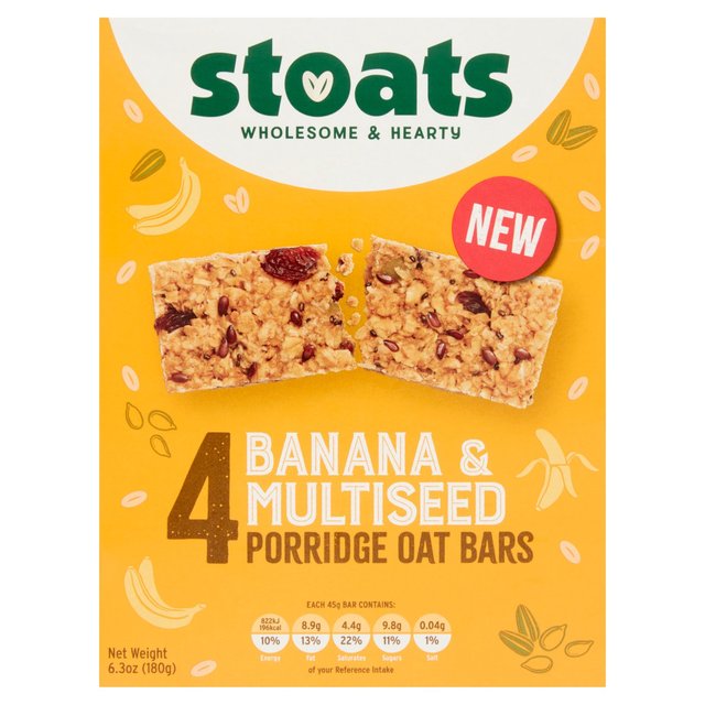 Stoats - Banana & Multiseed Porridge Bars - Multi 4 x 45g Xg[c oii}`V[h |bWo[ }`pbN 45g~4