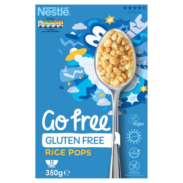 Nestle GoFree Rice Pops Gluten Free Cereal 350g lX GoFree Rice Pops Oet[VA 350g
