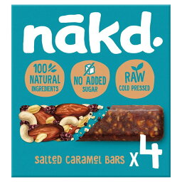 Nakd Salted Caramel Fruit & Nut Bars 4 x 35g Nakd 塩キャラメル フルーツ＆ナッツバー 35g x 4本