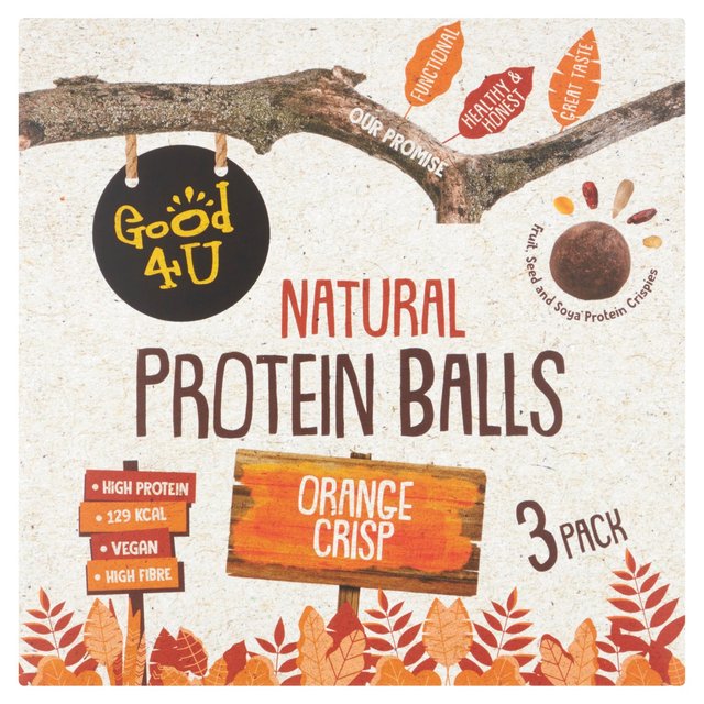 Good4U Protein Balls Orange Crisp Multipack 3 x 40g Good4U veC{[ IWNXv }`pbN 3 40g