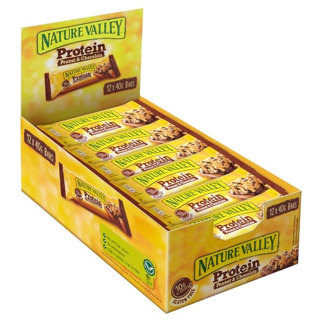 Nature Valley Protein Peanut Chocolate Cereal Bars 12 x 40g ネイチャーバレー プロテイン ピーナッツ＆チョコレート シリアルバー 12 x 40g