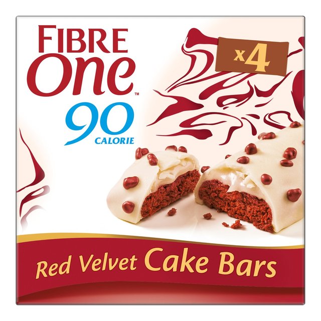 Fibre One 90 Calorie Red Velvet Cake Bars 4 x 25g ファイバーワン 90カロリー レッドベルベットケーキバー 25g×4本