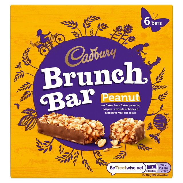 Cadbury Brunch Bar Peanut 6 x 38g キャドバリー ブランチバー ピーナッツ 6個入り 38g