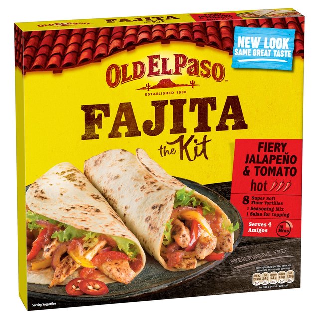 Old El Paso Fiery Jalepano & Tomato Fajita Kit 500g オールドエルパソ ファイアリーハレパノ＆トマトファヒータキット 500g