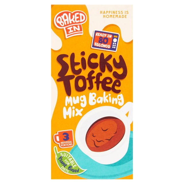 Bakedin Sticky Toffee Mug Cake Mix 3 x 45g ベイクドイン スティッキー タフィー マグケーキミックス 45g×3